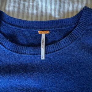 Free People Royal Blue Crew Neck Sweater